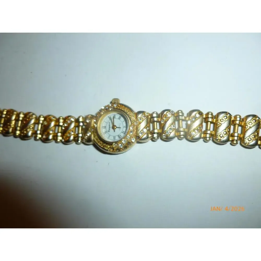 Regent women's watch Gold‎ Tone Quartz Rhinestones